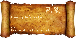 Pesty Nándor névjegykártya