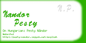 nandor pesty business card